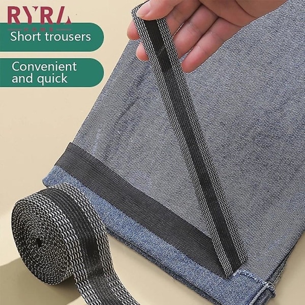 1/5/10m Självhäftande Byxor Förkorta Tejp Jeans Kläder Längd Justera Hushåll Stryk på 10M Blå Ingen