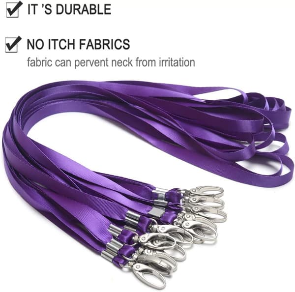 50 stk. lilla lanyard til ID-kort, nylon lanyard bulk Cl