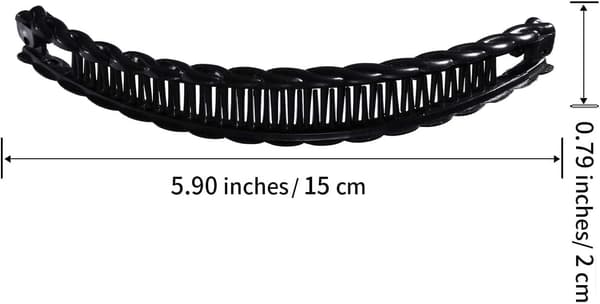 Musta ja ruskea pitkä banaaniklipsi hiusklipsi, kaksoispakkaus 15 cm hiustarvikkeet