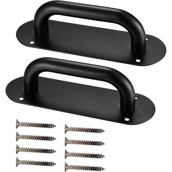 2-pack sliding door handles with plates, compatible with barn doors, recessed pull handles for gates