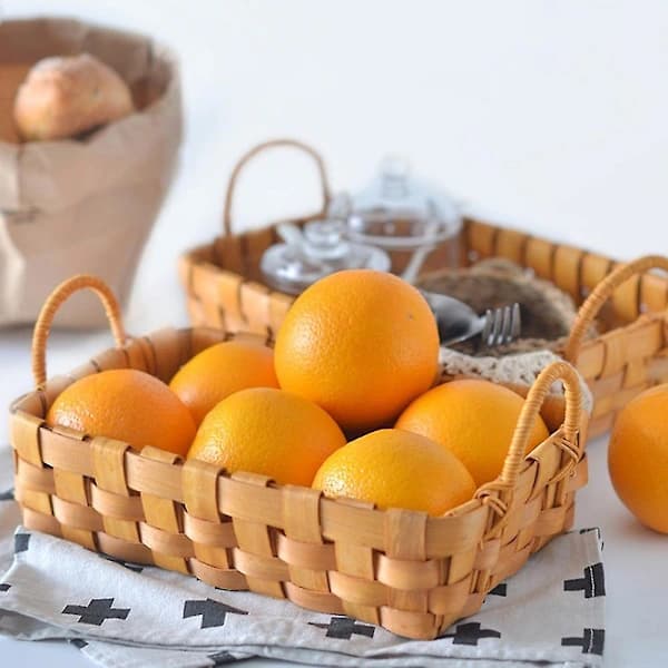 Handwoven Bread Basket and Serving Trays for Dining Table, Table, Kitchen Counter, With Handles