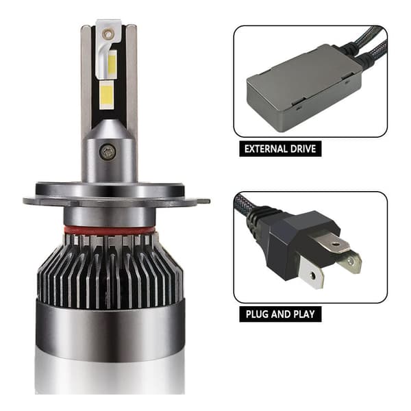 H7 LED-lampor 30000LM 200W för 24V bilar, 6001K vit