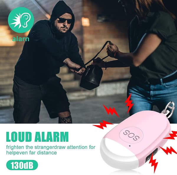 Personal Security Alarm Keychain, 130db Personal Alarm with LED Light, Mini Emergency Self-Defense