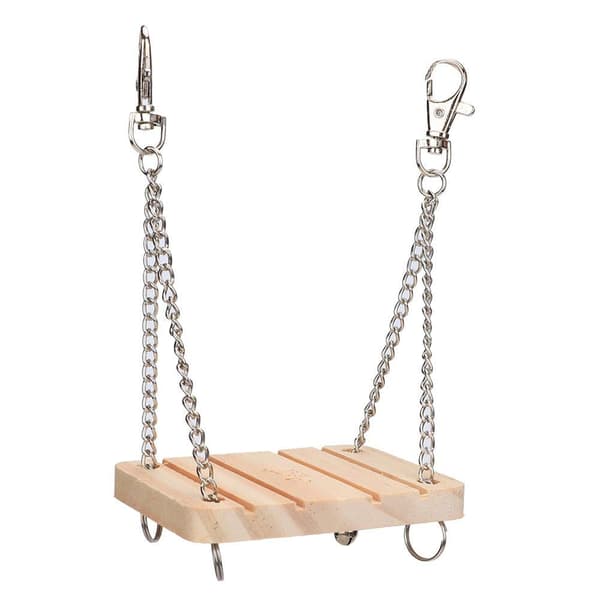 Wooden Swing with Adjustable Hanging Chain for Mouse, Rat, and Dwarf Hamster, Hanging Bed, Hammock, Cage, Exercise Toy