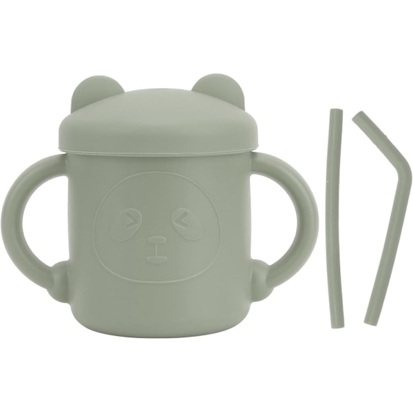 5 stk. Baby Sippy Cups med lett grep, tykk, slitesterk, sølsikker, lærings- og treningssilikonbeger for babyer, gul