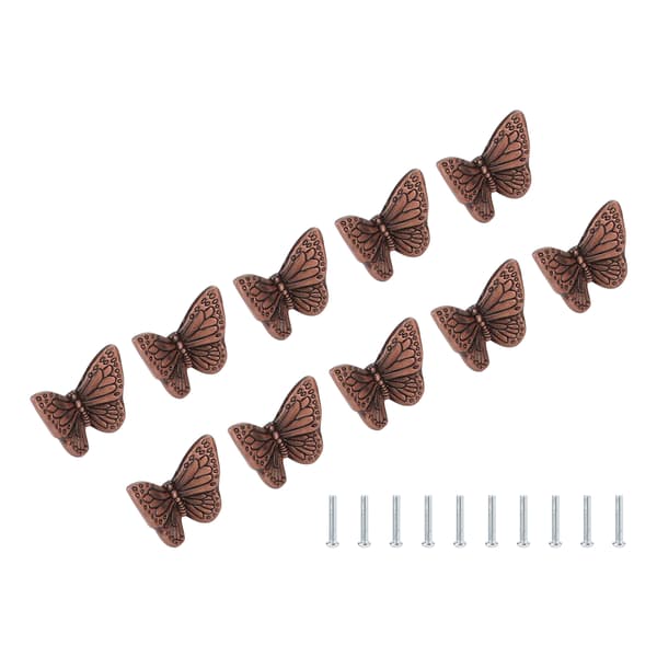 Drawer Handle Starfish Butterfly Alloy Single Hole Modern Style Pull Handle for Drawer Cabinet Wardrobe Red Bronze