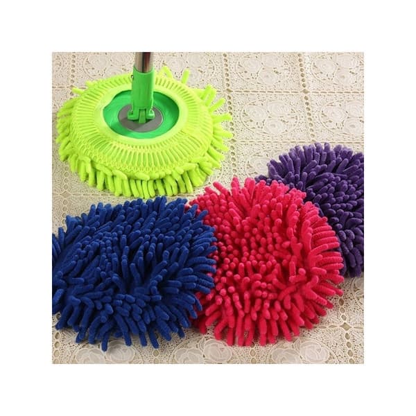 Fargerikt Chenille Mikrofiber Mopphode Påfylling for 360° Magisk Mopp Rengjøring Rotasjon Erstatning (Grønn)