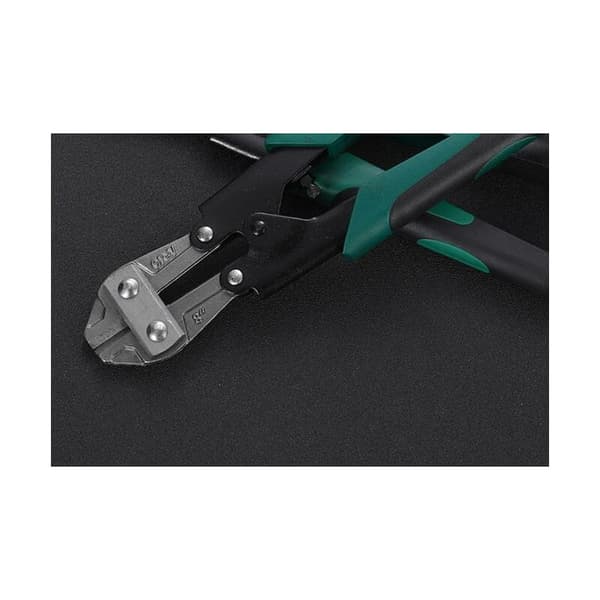 Minibolt cutter, small wire cutter, two-tone ergonomic handle, safety lock, adjustable screw for more efficient tool.