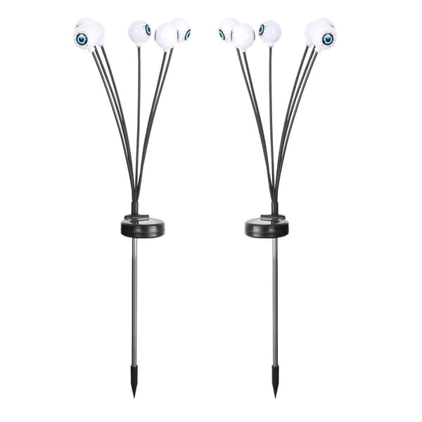 2 stk Solcelle Halloween LED Øjenlamper Tilbehør Græsplæne Udendørs Sti Lamper Violet