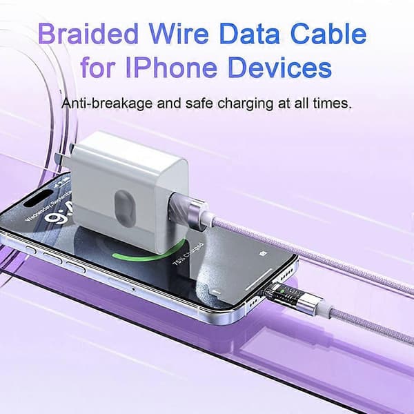 100W Super Fast Charging Cable High Strength Nylon Braided Intelligent Temperature Control Full Copper Charging Cable Compatible iPhone/Compatible