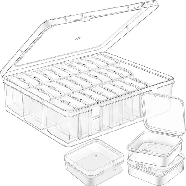 30 sorting boxes, bead storage box with lid, small transparent sorting box for small parts