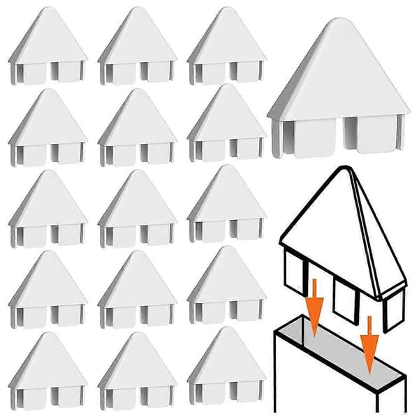 16 stk vinylgjerdehetter, hvite stolpehetter for 7/8\" X 3\" utendørs hagegjerde Hvit White