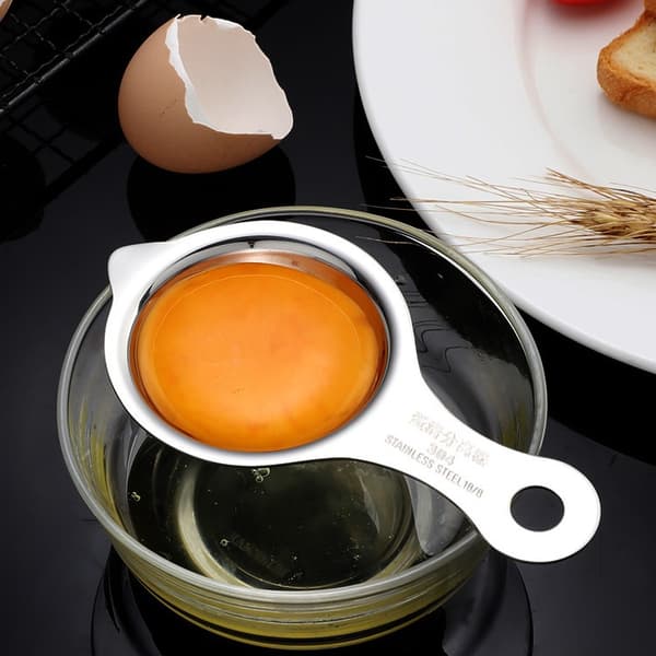 Thickening Stainless Steel Egg Yolk Separator Egg White Separator Dishwasher Safe Kitchen Baking Tool, Silver