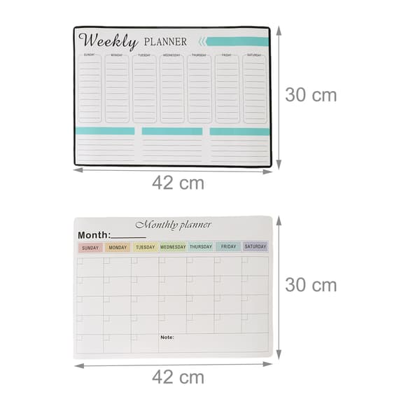 Magnetic Whiteboard for Refrigerator, Weekly and Monthly Planner