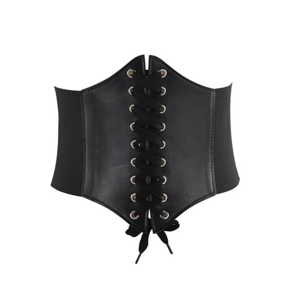 Adjustable Corset with Lacing Black Black