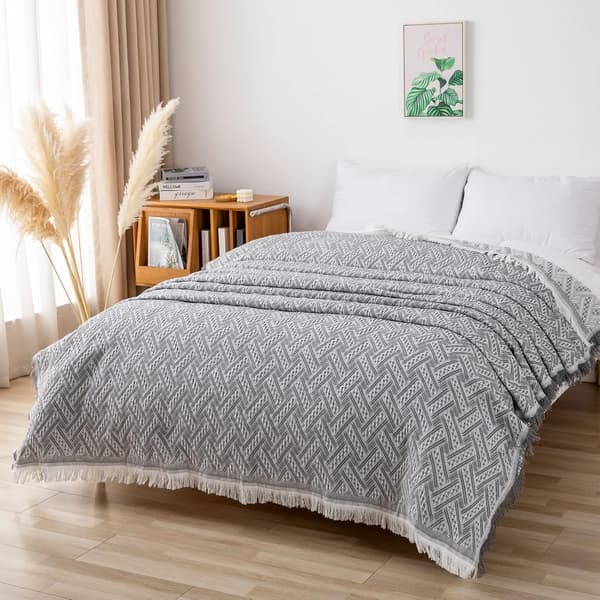 Sengeteppe for 3-seters sofa 130x180cm, Jacquardvevd dekorativt sofa- og sengeteppe[JUN]