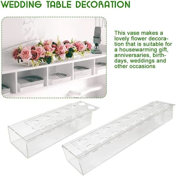 Blomstervase i akryl, blomstret midterstykke M M