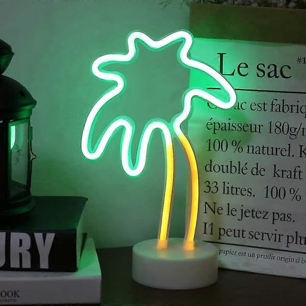 Palm Tree LED Neon Sign Night Light With Base Coconut Palm Canopy Night Light Table Lamp Best Gift