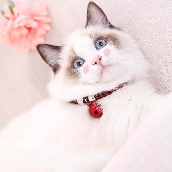 1 stk Rød Style Pet Cat Collar Justerbar Pet Collar Kitten