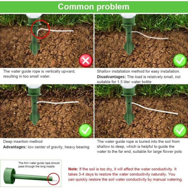 Automatic Watering Spike for Potted Plants, Ceramic Watering Pots, Automatic Drip Irrigation System for Holidays