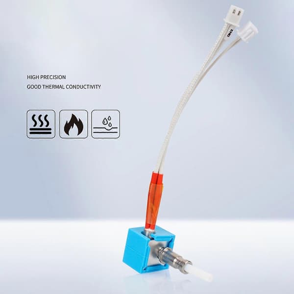 for Anycubic 3D-skriver Hotend Heatbreak Dyse Ekstruder Termistor Rør Kit