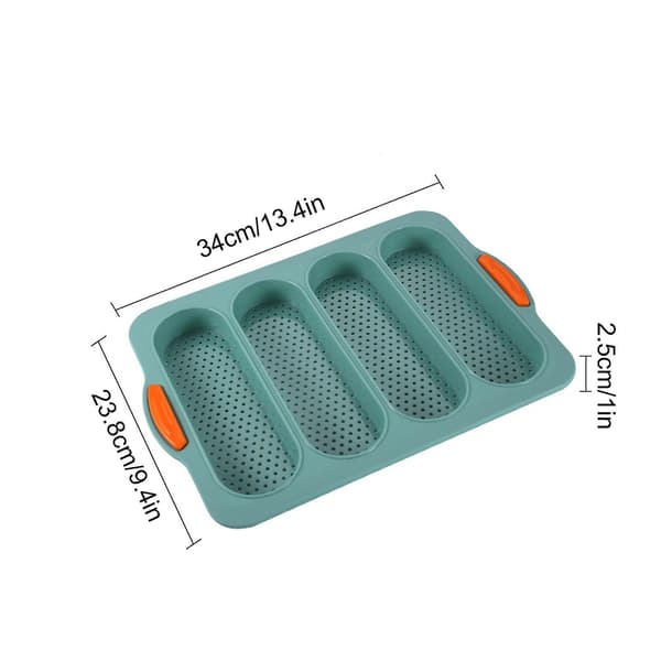 Silikonform for baking av kaker, franskbrødform, 4 rom, non-stick