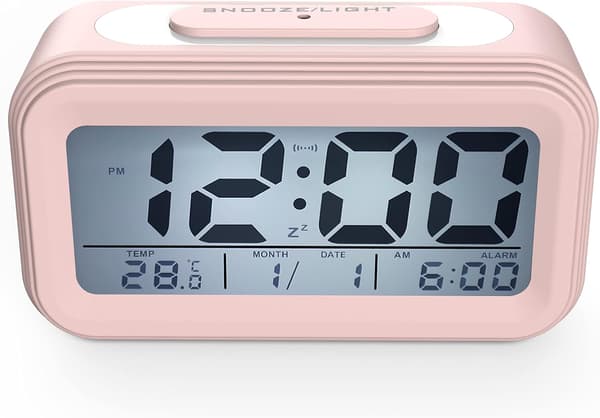Digital väckarklocka, morgonväckarklocka, tyst batteridriven