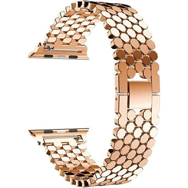 38 mm Apple Watch rem, AISPORTS 38 mm iWatch-rem i rostfritt stål för Applewatch 8 - Rose Gold