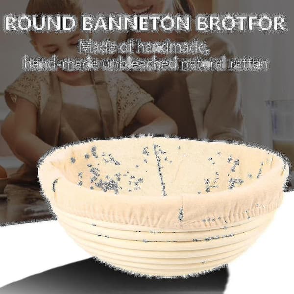 Round Banneton Proofing Basket Set Brot Form Untreated Natural Cane Bread Baking Kit With Cloth