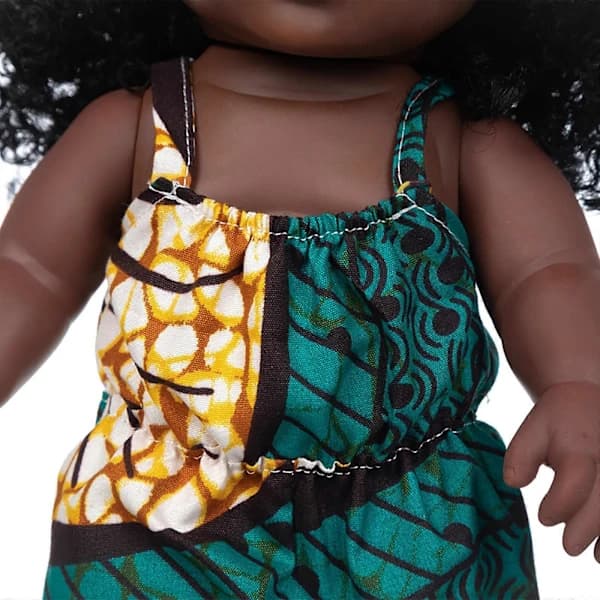 Børnelegetøj Sort Baby Sød Krøllet Sort 35CM Vinyl Babylegetøj
