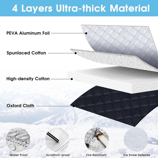 Frost Shield frontrutedeksel med sidespeilbeskyttelse 115x144 cm[JUN]