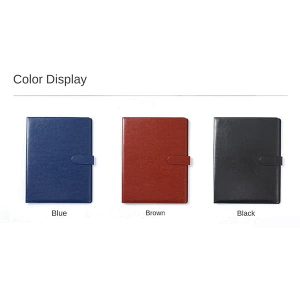 A4 Leather Binder Multifunctional Commercial Contract Binder with Notes Brown Business Paper