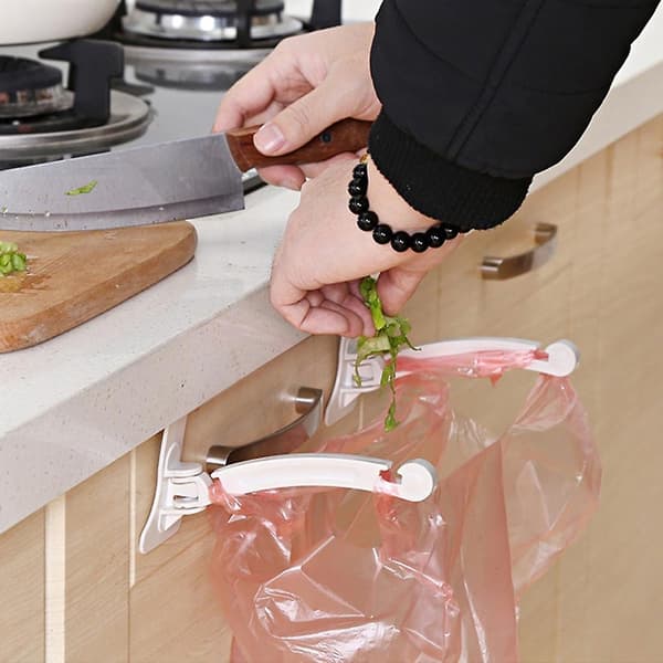 Adjustable Trash Bag Paper Towel Holder Hanger Organizer Kitchen Cabinet Tool