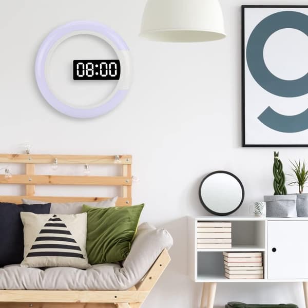 LED Digital Wall Clock with Remote Control, USB Powered Wall Clock, 12/24