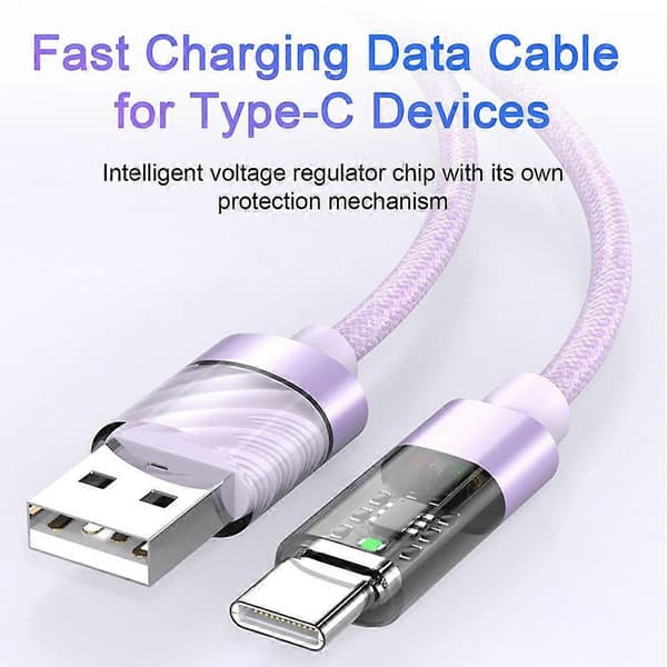 100W Super Fast Charging Cable High Strength Nylon Braided Intelligent Temperature Control Full Copper Charging Cable Compatible iPhone/Compatible