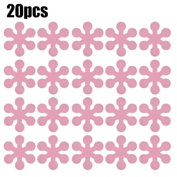 20 stk Anti-Slip Badeværelsesmærker Halkskydd Brusebad til Vaske Badekar Rosa Pink 20 Pcs