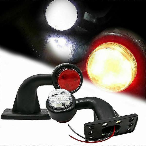 2X 12-24V LED Sidemarkeringslys Albue Kontur Baklys for Tilhenger Lastebil