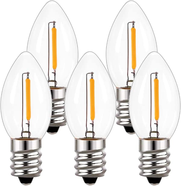 C7 LED-lampa, 0,5 W, varmvit 2700K, ej dimbar, 5-pack