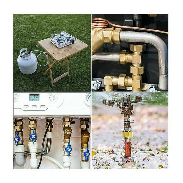 Gasadapter koppar gasslangadapter gasflaskeanslutningsadapter 2st