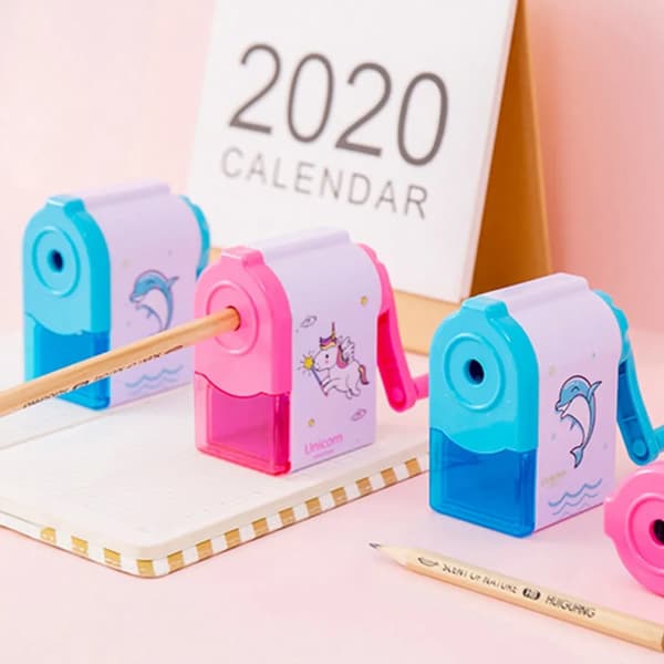 Unicorn Manual Pencil Sharpener with Container Pencil Sharpener Pencil Sharpener Tool School Office Supplies Student Learning Sanctuary (Pink)