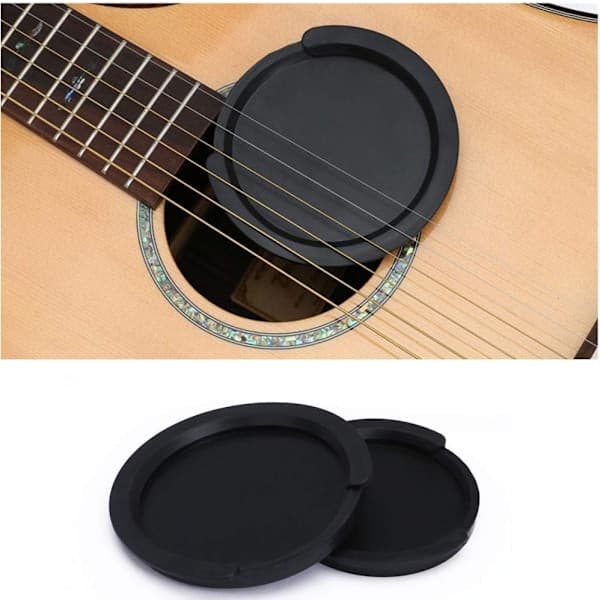 2-pakning gummi akustisk gitar lydhull deksel tilbakemeldingsreduserende buff, A