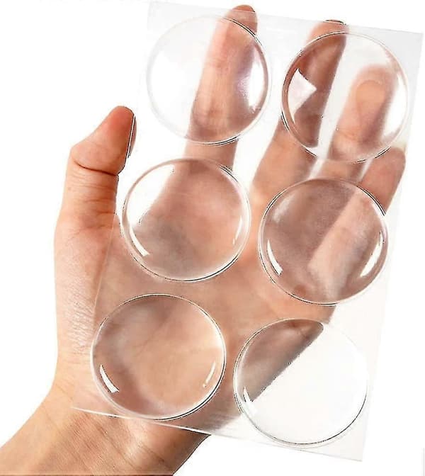 Door Knob Wall Protector, 6pcs Transparent Round Soft Rubber Wall Protector Self-Adhesive Door Handle Bumper