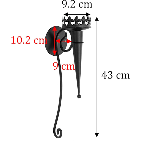 2 st Ljusstakar för Värmeljus, Väggmonterad Ljusstake, Hängande Ljusstake