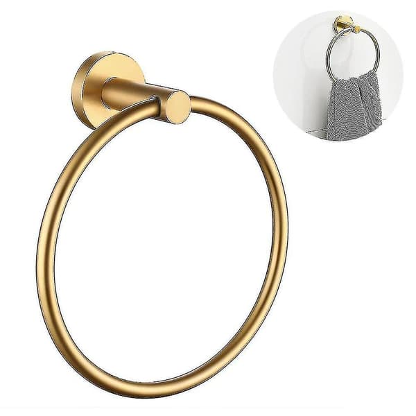 9806 Round Base Gold Towel Ring - with Adhesive (Gold, Round Base)