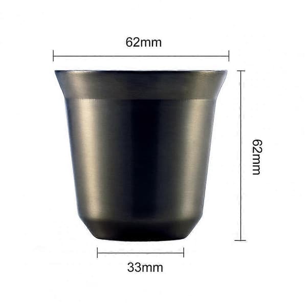 Kaffekopp i rustfritt stål, søt dobbeltvegget kopp, 80 ml espressoisolasjon Nespresso Pixie kaffekapselformet termokopp