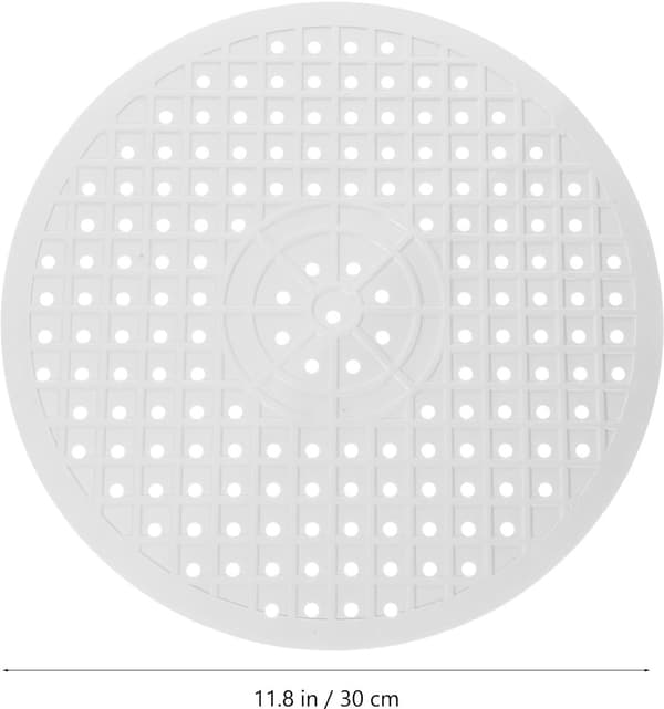 Diskbänksmattor, 2-pack runda diskbänksskydd i gummi med dräneringshål för diskbänkar, vit, 31 cm