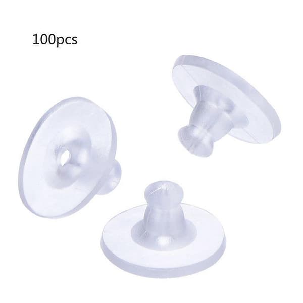 100 pcs Silicone Rubber Earring Holders Stoppers Soft Earplugs Accessories for DIY
