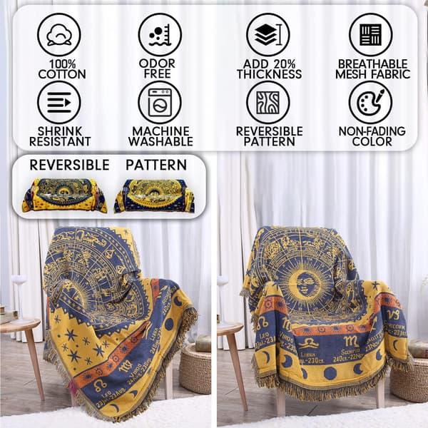 Boho vevd teppe vendbar bomull bohemsk billedvev