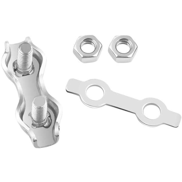 12 stk M2 Duplex Clips, Wire Rope Duplex Clips, 304 Rustfrit Stål Kabelbånd Duplex Klemmer til 2mm Wire Rope