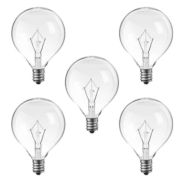 Uonlytech 5 stk duftvoks diffuserlampe E12 25W dimbar 120V G50 klar globepære[LD] Transparent Transparent